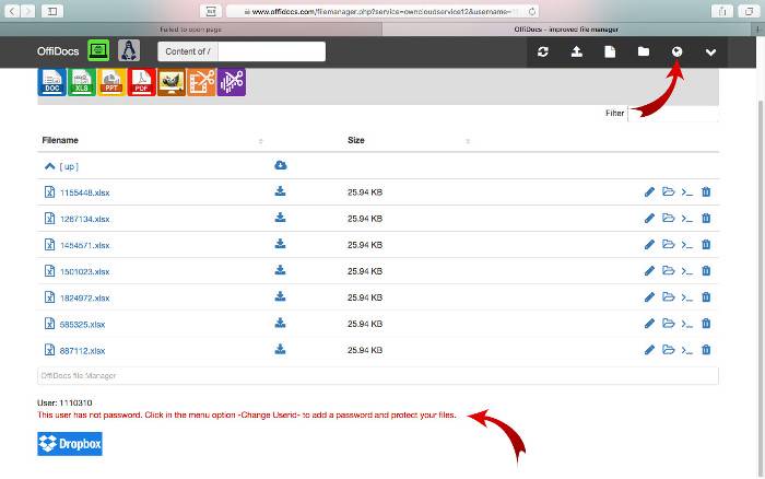 OffiDocs Authentifizierung zum Bearbeiten von Online-Dokumenten PDF Word Excel PPT Music Video Audio