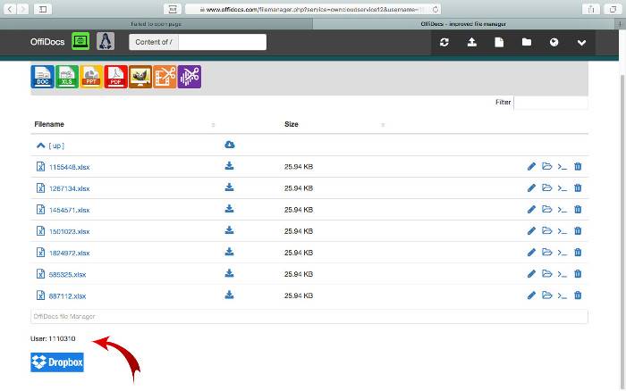 OffiDocs Authentifizierung zum Bearbeiten von Online-Dokumenten PDF Word Excel PPT Music Video Audio