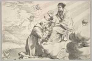Free download St. Francis of Assisi Adoring the Christ Child on the Virgins Lap free photo or picture to be edited with GIMP online image editor