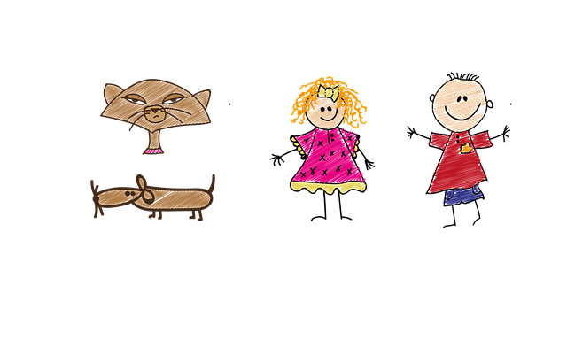 Descarga gratuita Stick Figure Children Drawing Girl - ilustración gratuita para ser editada con GIMP editor de imágenes en línea gratuito