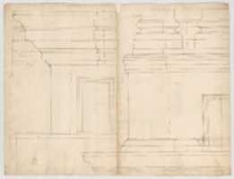 Free download St. Peters, drum, interior, elevation (recto) St. Peters, drum, pedestal, section (verso) free photo or picture to be edited with GIMP online image editor