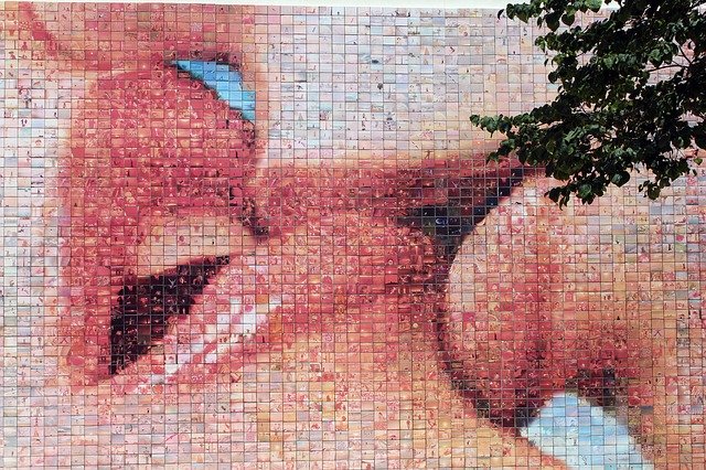 Free download street art mosaic kiss lips love free picture to be edited with GIMP free online image editor