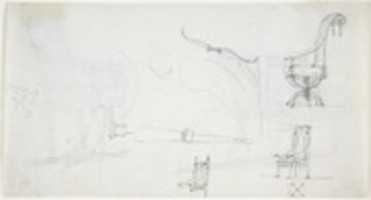 Free download Studies for Two Armchairs (recto); sketches for Three Chairs and Parts of a Fourth (verso) free photo or picture to be edited with GIMP online image editor