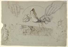 Free download Studies of Fairies with a Pair of Hands (possibly representing the Opening of Pandoras Box?) free photo or picture to be edited with GIMP online image editor