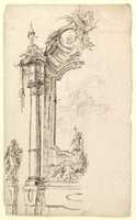 Free download Study for an Altar with a Figure on a Raised Socle at Left; verso: Study for an Altar with a Figure of an Angel or Saint free photo or picture to be edited with GIMP online image editor