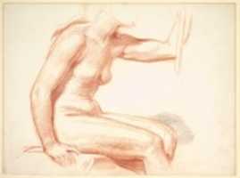 Free download Study of a Female Nude, Seated free photo or picture to be edited with GIMP online image editor