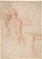 Free download Study of Nude Figure in Front View Looking Upward; Study of Torso and Left Arm free photo or picture to be edited with GIMP online image editor