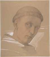 Free download Study of the Head of St. Augustine, for the painting of the Madonna and Child with Saint Augustine and Bonifacius (1846) free photo or picture to be edited with GIMP online image editor