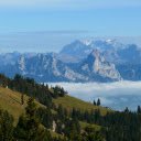Stunning View of Swiss Alps with Foggy Landscape  screen for extension Chrome web store in OffiDocs Chromium