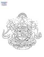 Free download Summer Camp Island Crest (Coloring Page) free photo or picture to be edited with GIMP online image editor