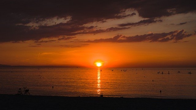 Free download sunrise dawn sky clouds reflection free picture to be edited with GIMP free online image editor