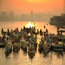Sunrise in the fishing village wallpaper  screen for extension Chrome web store in OffiDocs Chromium