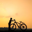 Sunset and bicycle  screen for extension Chrome web store in OffiDocs Chromium