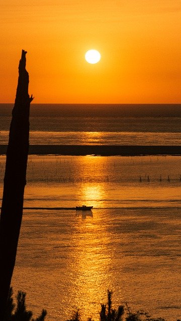 Muat turun percuma gambar matahari terbenam pantai laut lautan ufuk percuma untuk diedit dengan editor imej dalam talian percuma GIMP