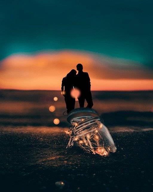 تحميل مجاني غروب الشمس القليل من أضواء الجنية شاطئ الحب صورة مجانية ليتم تحريرها باستخدام محرر الصور المجاني على الإنترنت GIMP