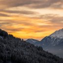 Sunset in the mountains  screen for extension Chrome web store in OffiDocs Chromium