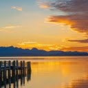 sunset, lake, mountains  screen for extension Chrome web store in OffiDocs Chromium