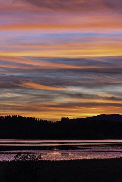 Free download sunset lake nature landscape free picture to be edited with GIMP free online image editor
