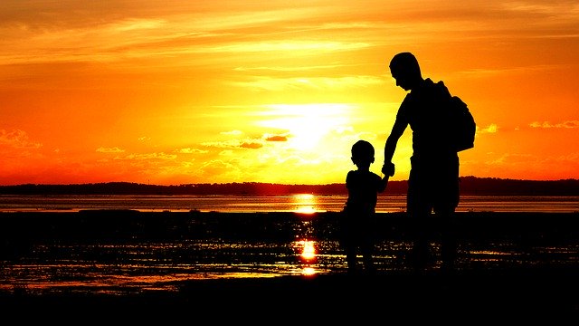 Free download sunset ocean sea beach father free picture to be edited with GIMP free online image editor