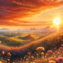 Sunset Over Flower Field Live Wallpaper  screen for extension Chrome web store in OffiDocs Chromium