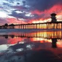 Sunset Pier Reflection  screen for extension Chrome web store in OffiDocs Chromium