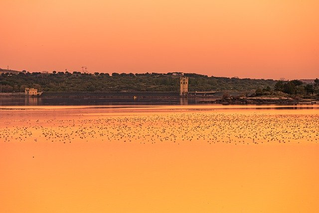 Libreng download sunset reservoir nature dusk libreng larawan na ie-edit gamit ang GIMP na libreng online na editor ng imahe