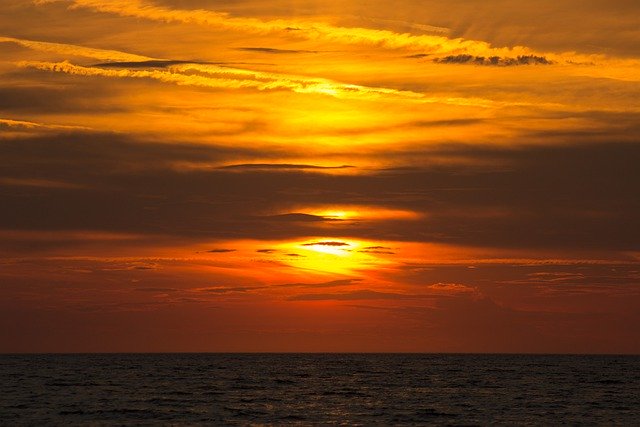 Free download sunset sea clouds sky view colors free picture to be edited with GIMP free online image editor