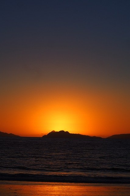 Baixe gratuitamente a imagem gratuita da praia do horizonte do mar do pôr do sol para ser editada com o editor de imagens on-line gratuito do GIMP