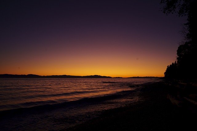 Bezpłatne pobieranie zachodu słońca na zachodnim wybrzeżu pacyfiku w Kanadzie za darmo do edycji za pomocą bezpłatnego internetowego edytora obrazów GIMP