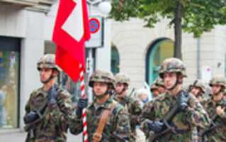 Free download Swiss Soldiers Marching (Photograph) [Copyright Swisshippo] free photo or picture to be edited with GIMP online image editor