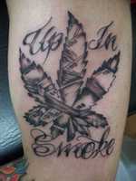 Free download Tattoo of marijuana which seems to feature dollar bills free photo or picture to be edited with GIMP online image editor