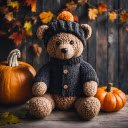 Teddy bear and pumpkin  screen for extension Chrome web store in OffiDocs Chromium