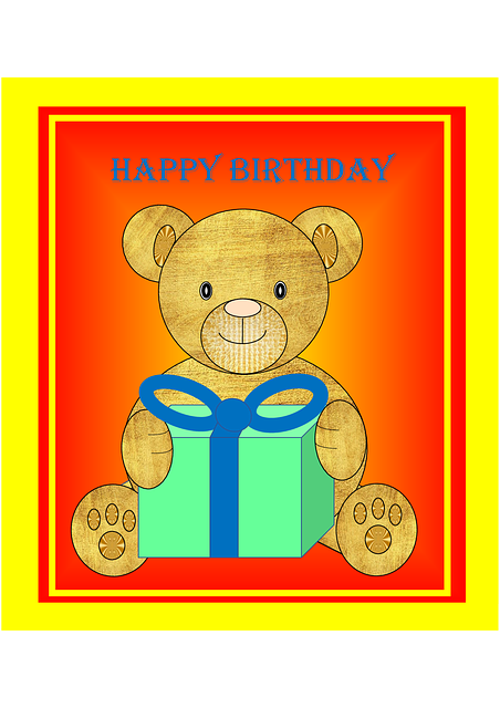 Bezpłatne pobieranie Urodziny pluszowego misia - bezpłatna ilustracja do edycji za pomocą bezpłatnego internetowego edytora obrazów GIMP
