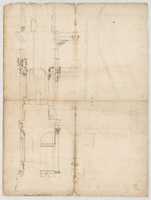Free download Temple of Hercules, Cori, plan, elevation; portal, details; Doric order, details (recto) St. Peters, drum, section (verso) free photo or picture to be edited with GIMP online image editor