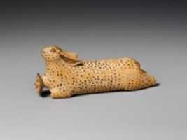 Free download Terracotta alabastron (perfume vase) in the shape of a hare free photo or picture to be edited with GIMP online image editor