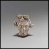 Free download Terracotta head of a youth with a goat headdress free photo or picture to be edited with GIMP online image editor