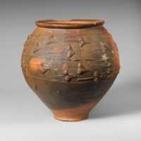 Free download Terracotta jar with barbotine decoration free photo or picture to be edited with GIMP online image editor