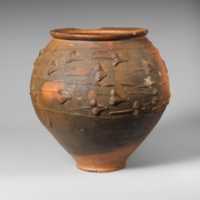 Free download Terracotta jar with barbotine decoration free photo or picture to be edited with GIMP online image editor