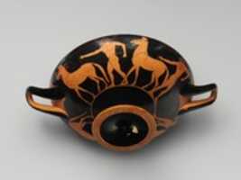 Free download Terracotta kylix (drinking cup) with horses free photo or picture to be edited with GIMP online image editor