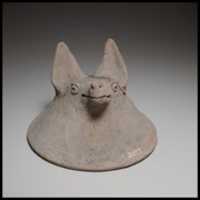 Free download Terracotta mask in the shape of the head of a fox, dog, or bat free photo or picture to be edited with GIMP online image editor