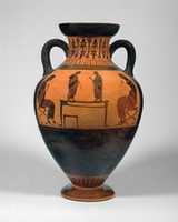 Free download Terracotta neck-amphora of Panathenaic shape free photo or picture to be edited with GIMP online image editor
