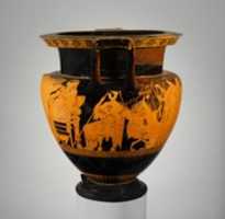 Free download Terracotta psykter-column-krater (vase for chilling and mixing wine and water) free photo or picture to be edited with GIMP online image editor