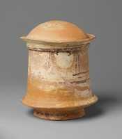 Free download Terracotta pyxis (cosmetic box) with domed lid free photo or picture to be edited with GIMP online image editor