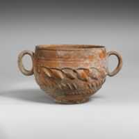 Free download Terracotta scyphus (drinking cup) with barbotine decoration free photo or picture to be edited with GIMP online image editor