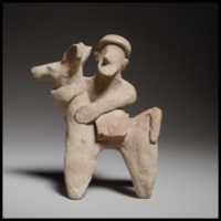 Free download Terracotta statuette of a donkey and rider free photo or picture to be edited with GIMP online image editor