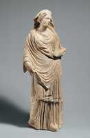 Free download Terracotta statuette of a draped goddess free photo or picture to be edited with GIMP online image editor