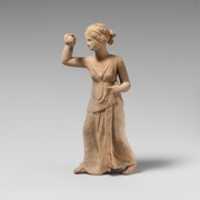 Free download Terracotta statuette of a girl playing ball free photo or picture to be edited with GIMP online image editor