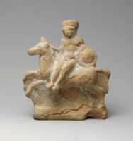 Free download Terracotta statuette of a man seated on a horse free photo or picture to be edited with GIMP online image editor