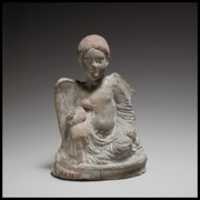 Free download Terracotta statuette of Eros seated and holding a duck free photo or picture to be edited with GIMP online image editor
