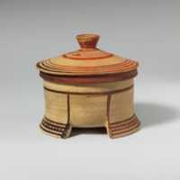 Free download Terracotta tripod pyxis (box) free photo or picture to be edited with GIMP online image editor